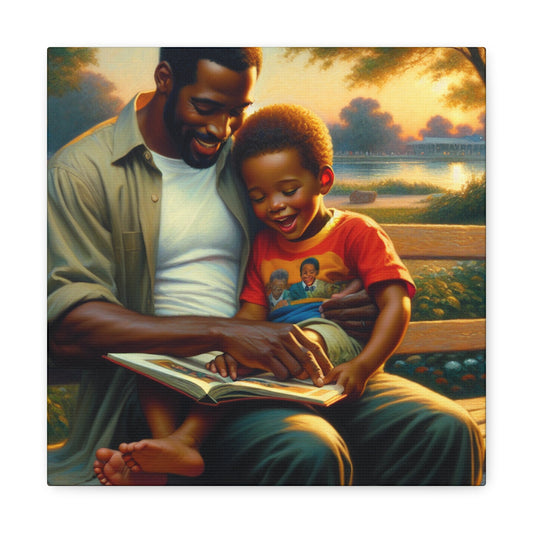 "Fatherly Love: Reading Together" - Canvas - Authentic4Us