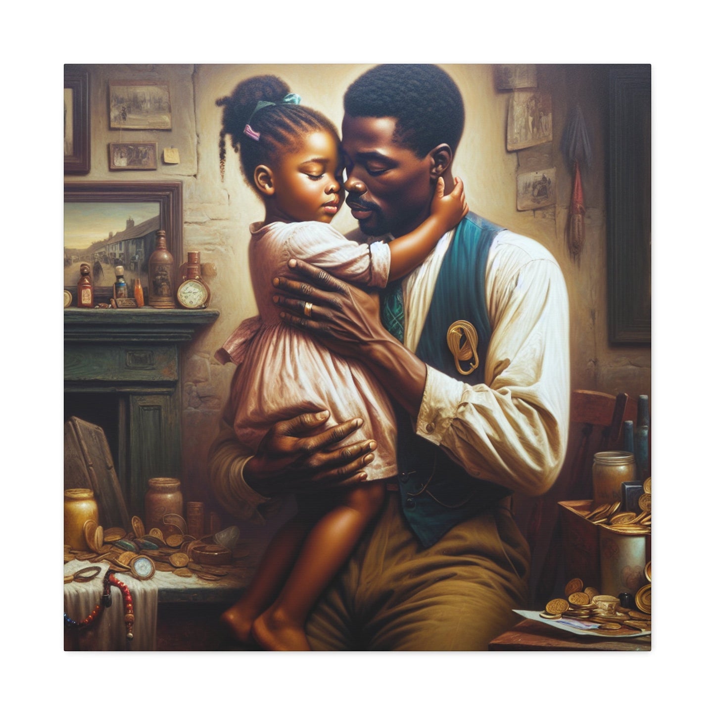 "Father's Embrace: A Historic Moment" - Canvas - Authentic4Us