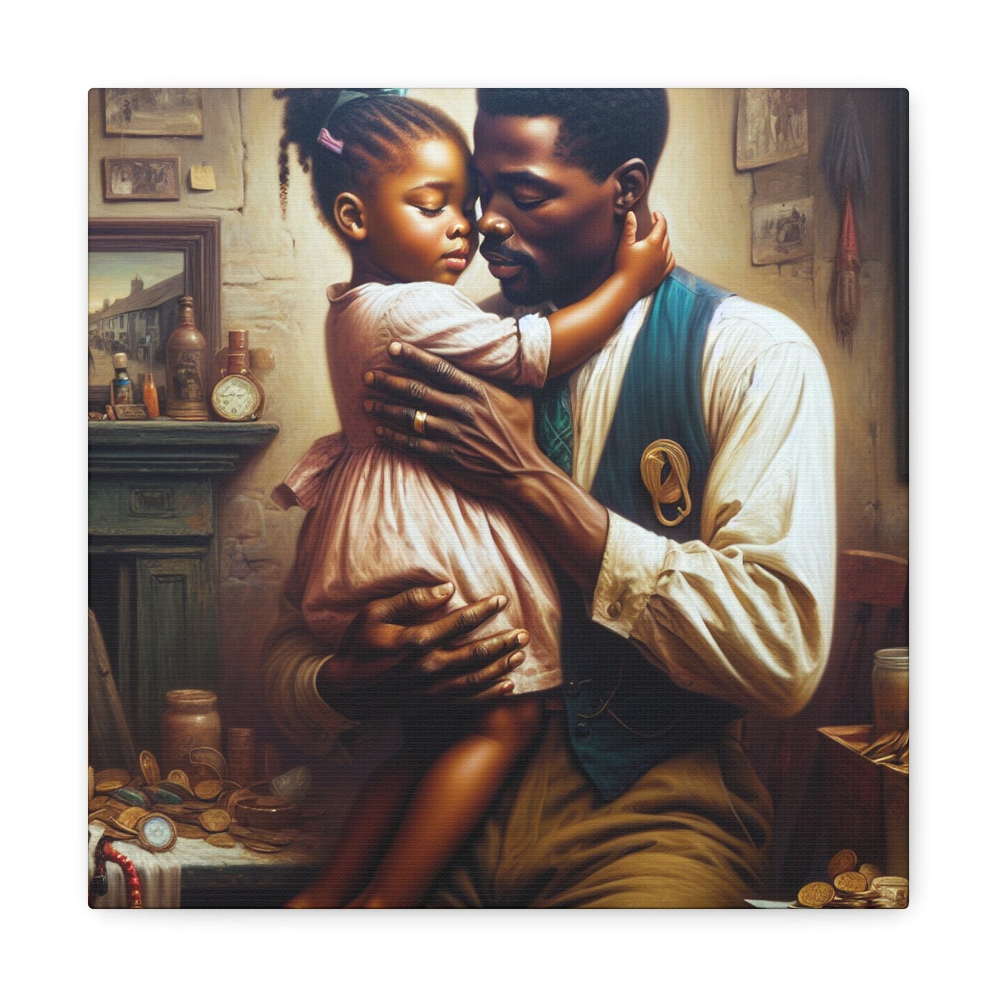 "Father's Embrace: A Historic Moment" - Canvas - Authentic4Us