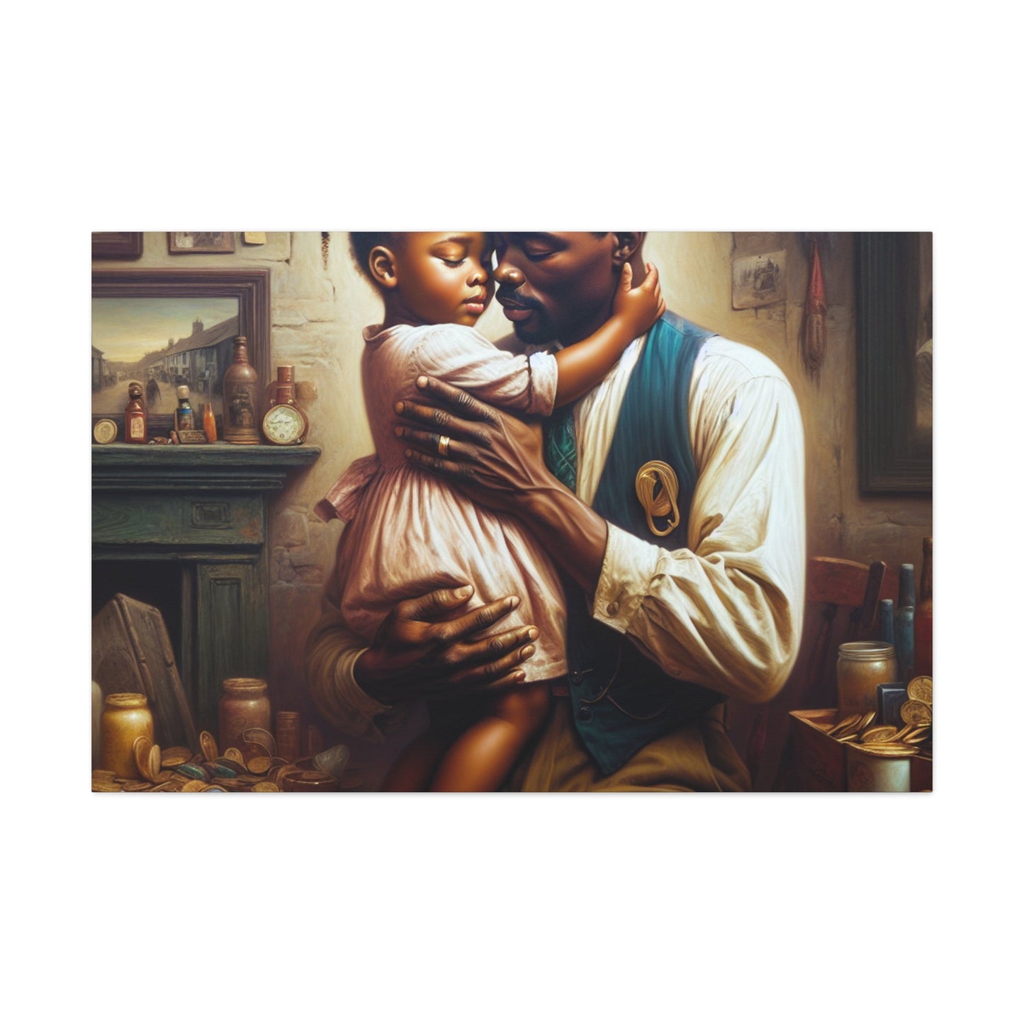 "Father's Embrace: A Historic Moment" - Canvas - Authentic4Us