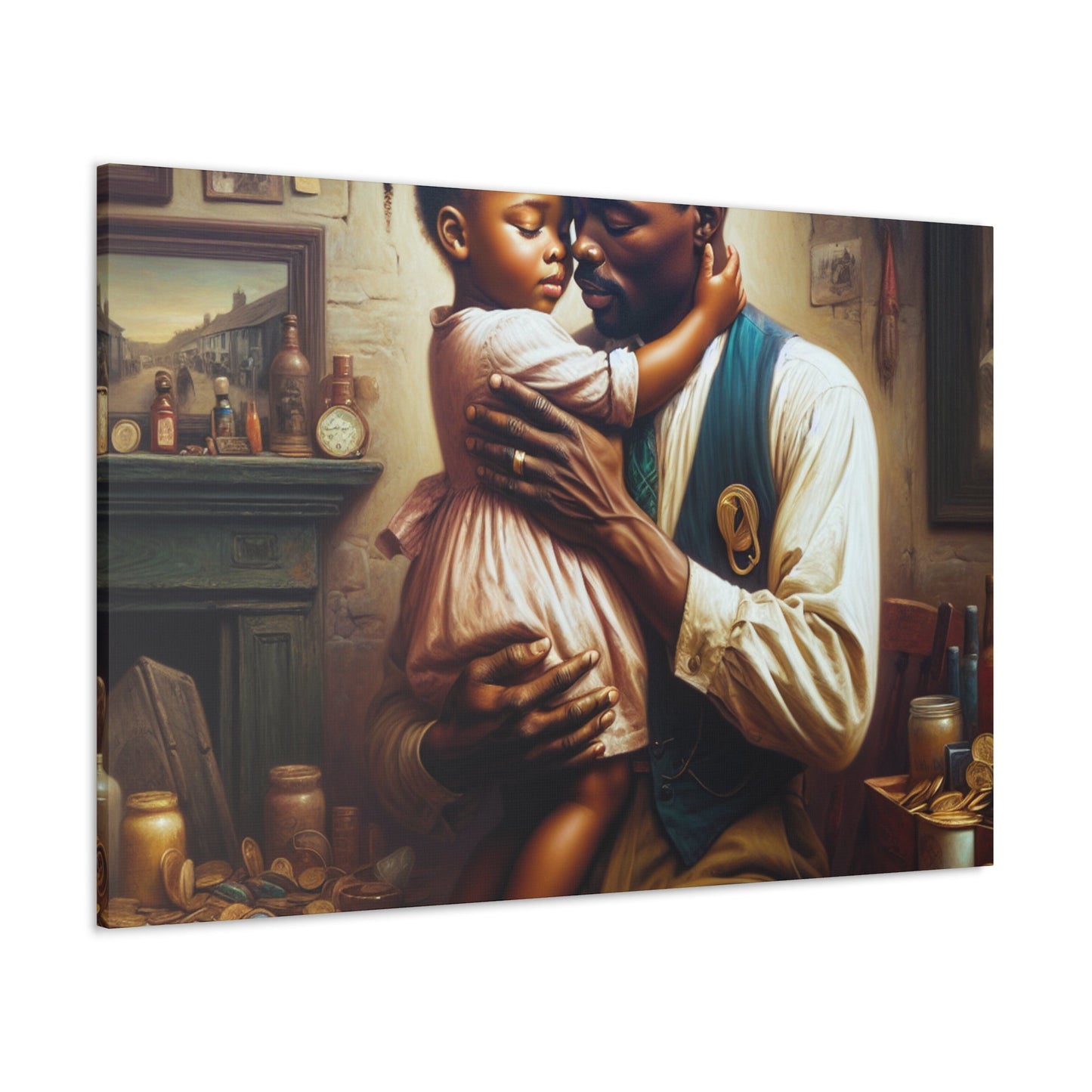 "Father's Embrace: A Historic Moment" - Canvas - Authentic4Us