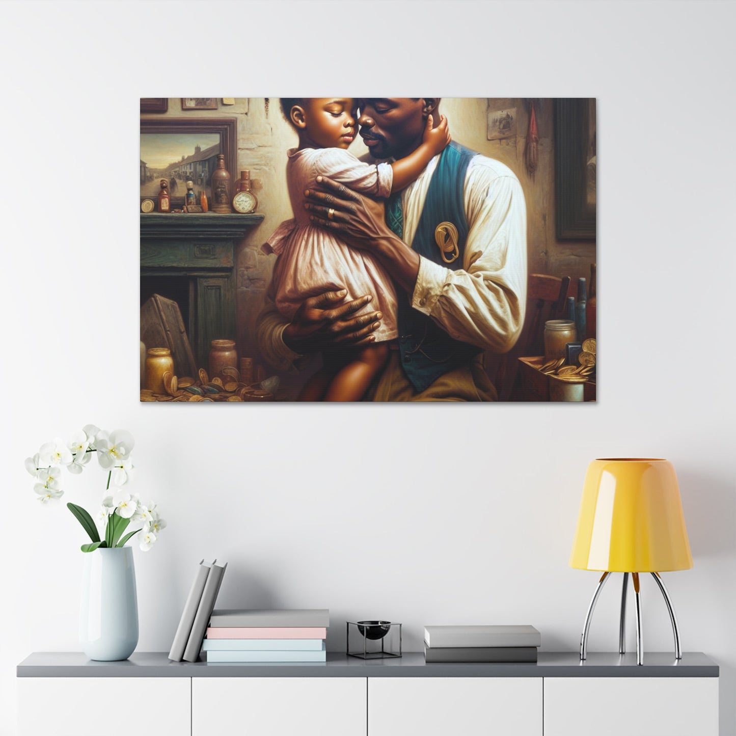 "Father's Embrace: A Historic Moment" - Canvas - Authentic4Us