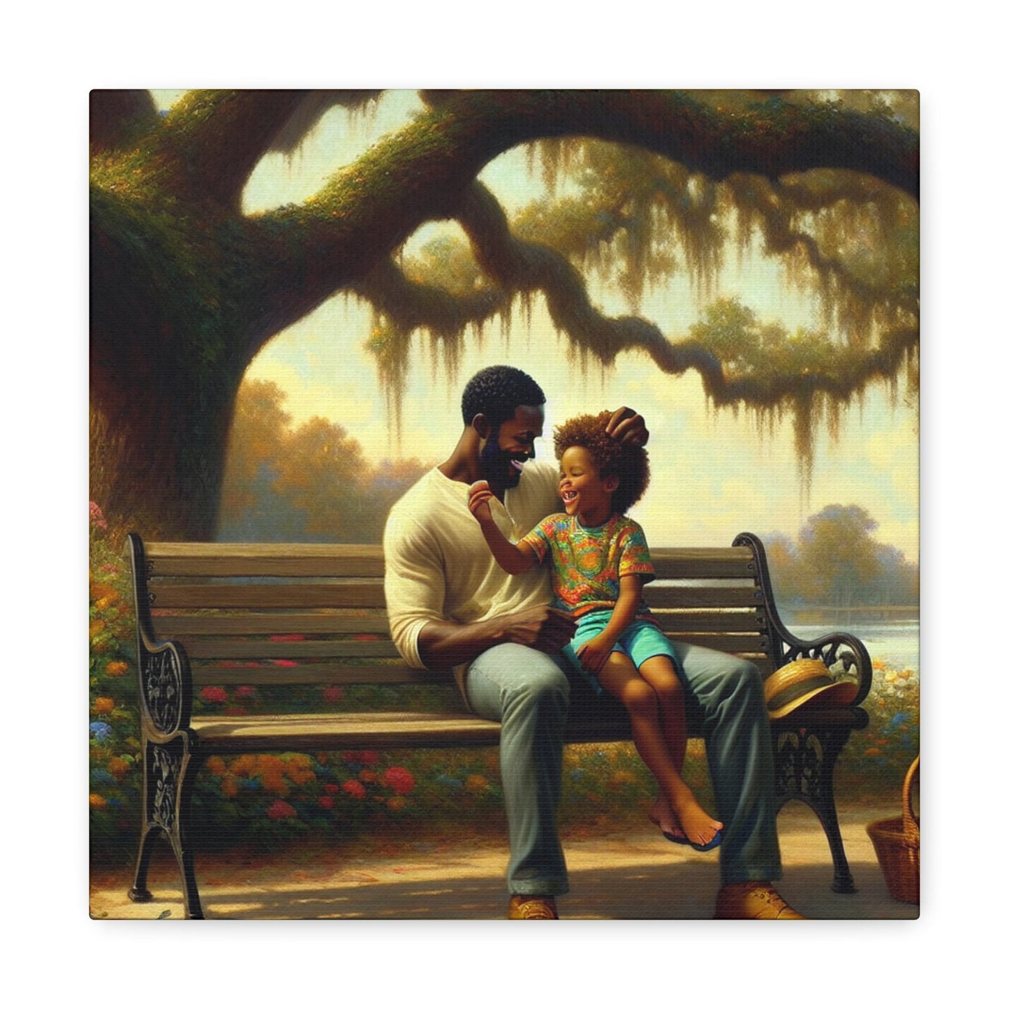 "Father's Love: A Playful Connection" - Canvas - Authentic4Us