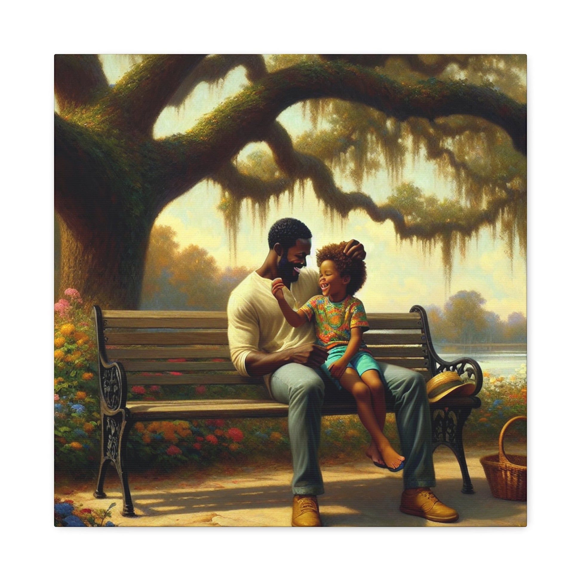 "Father's Love: A Playful Connection" - Canvas - Authentic4Us