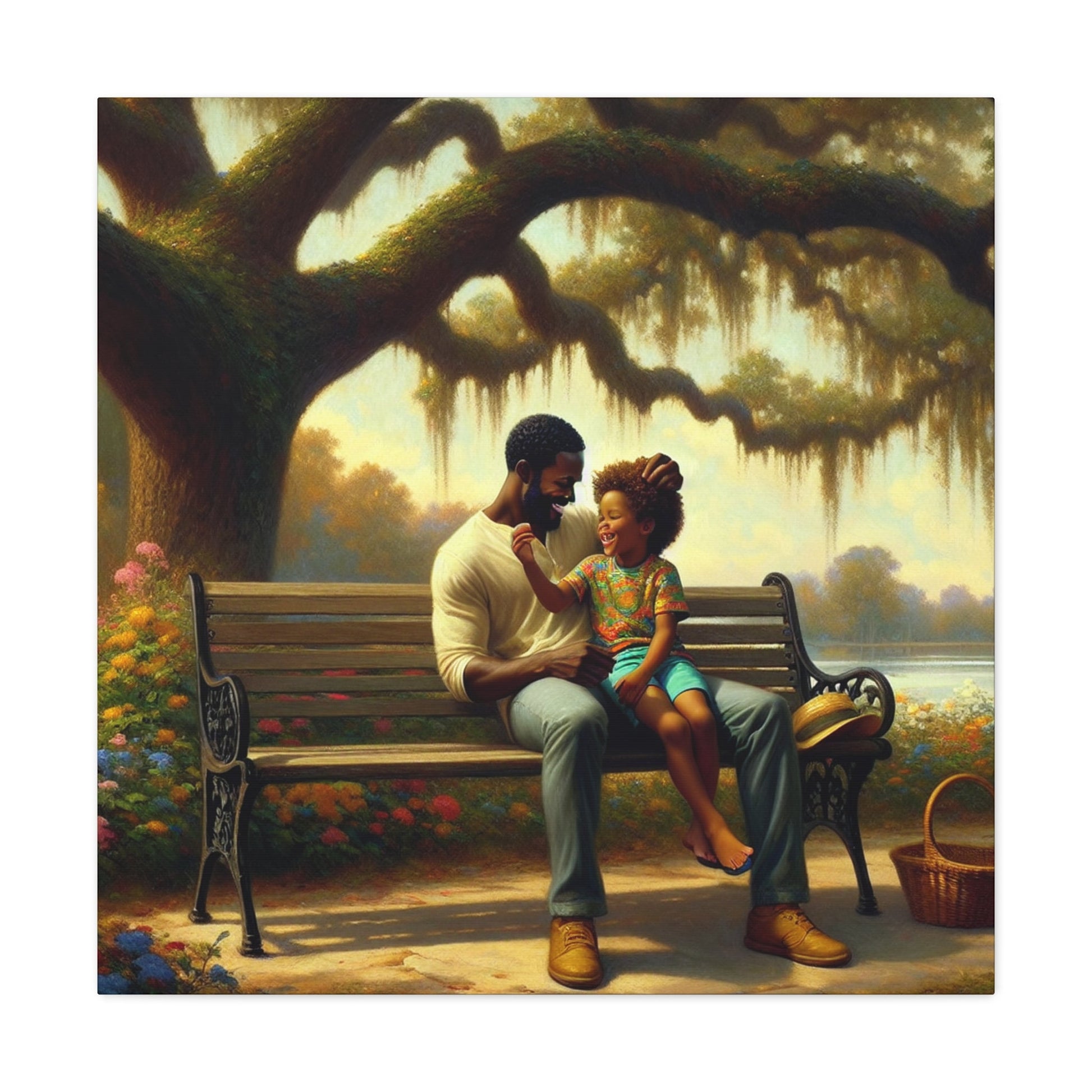 "Father's Love: A Playful Connection" - Canvas - Authentic4Us