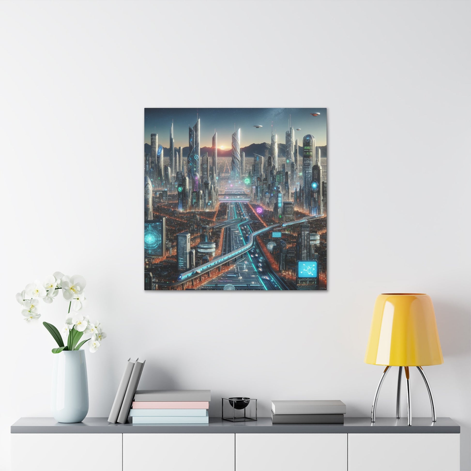 "Future City: Urban Technopolis" - Canvas - Authentic4Us