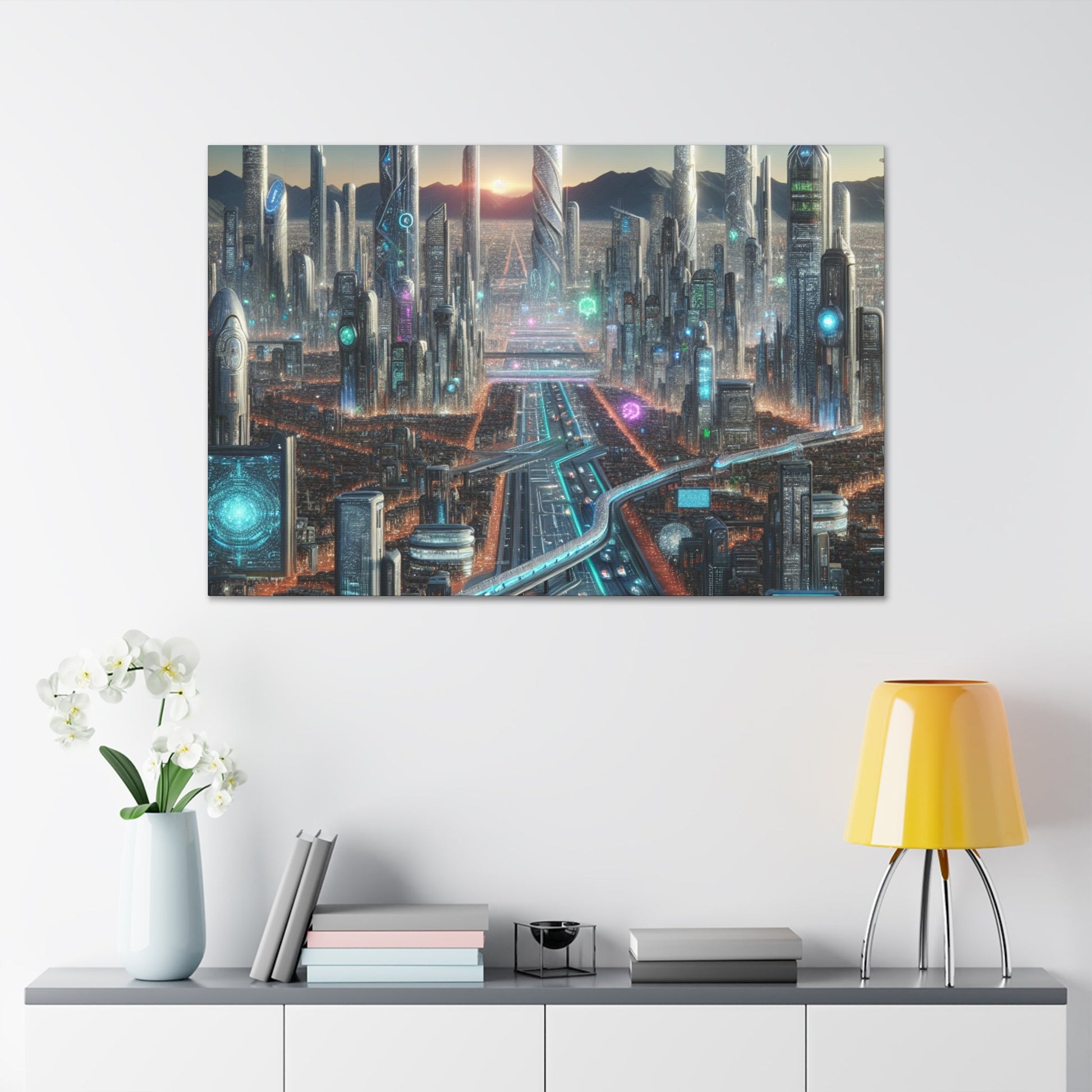 "Future City: Urban Technopolis" - Canvas - Authentic4Us