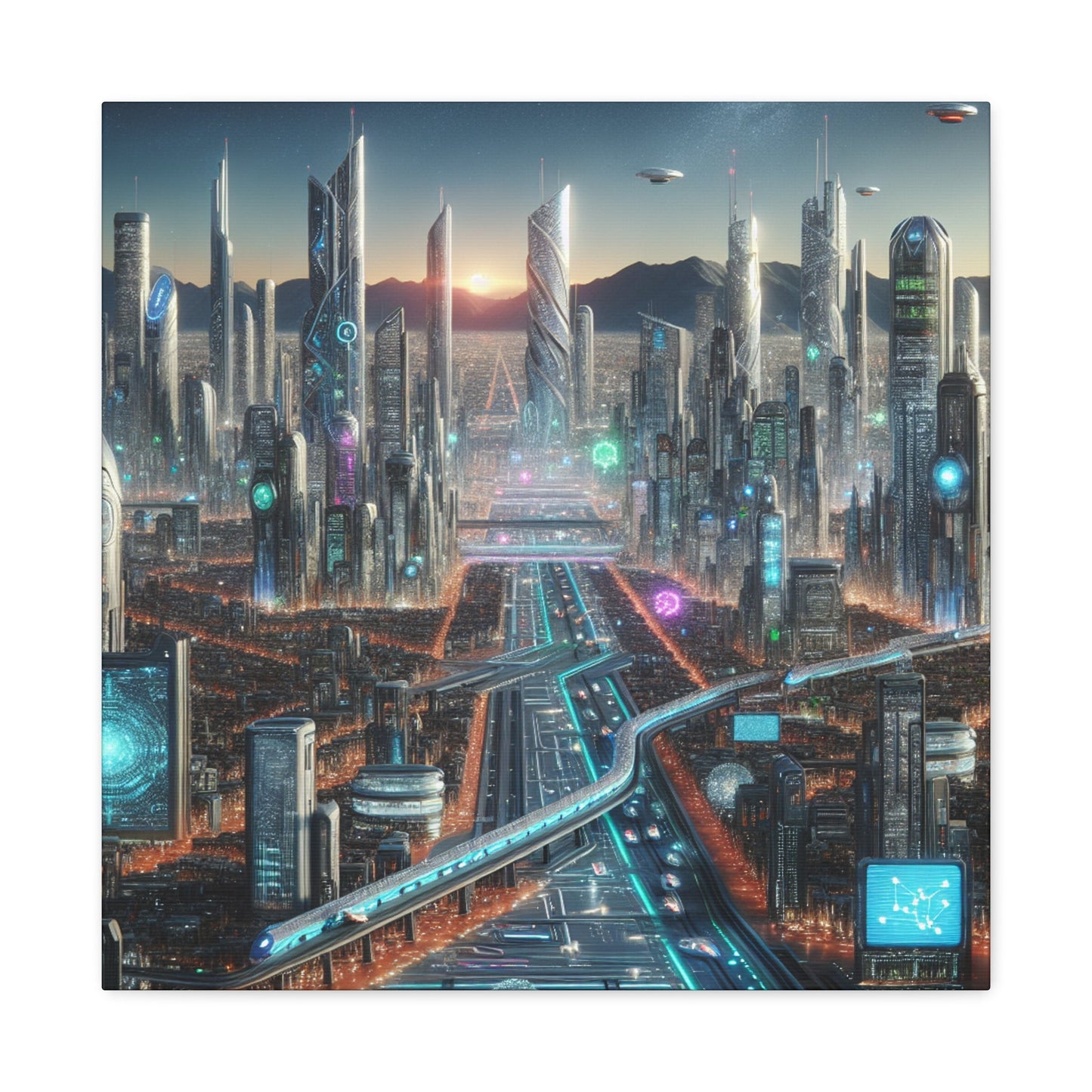 "Future City: Urban Technopolis" - Canvas - Authentic4Us