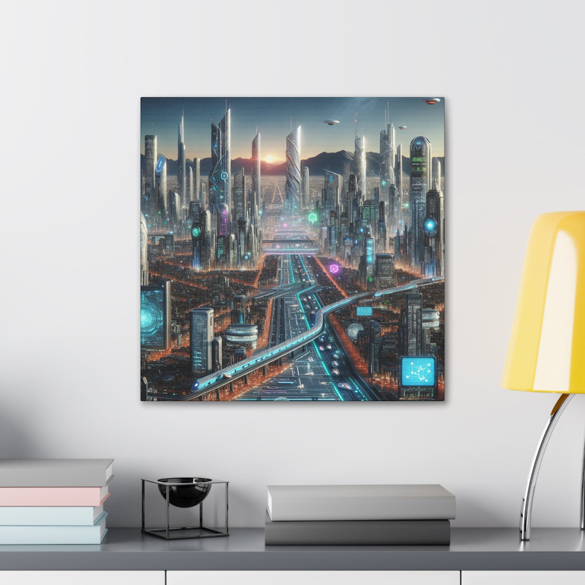 "Future City: Urban Technopolis" - Canvas - Authentic4Us