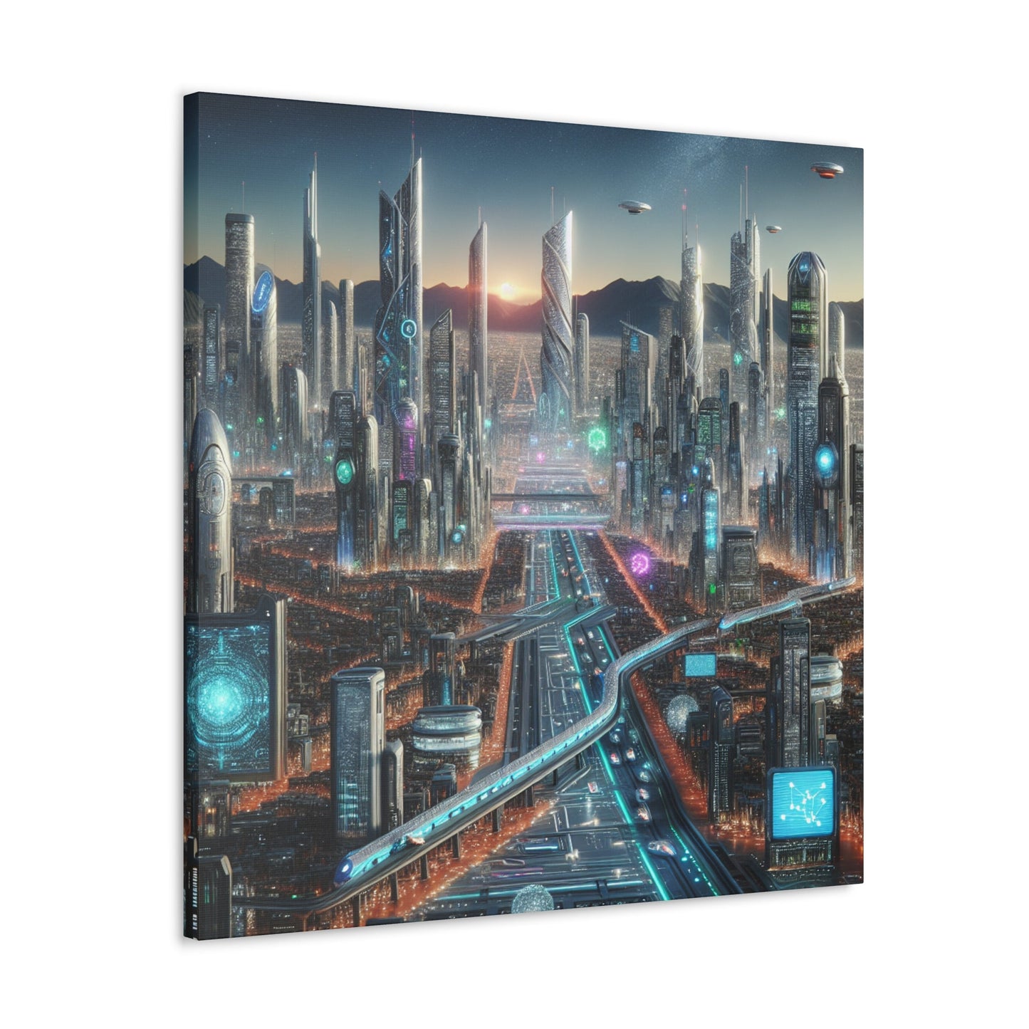 "Future City: Urban Technopolis" - Canvas - Authentic4Us