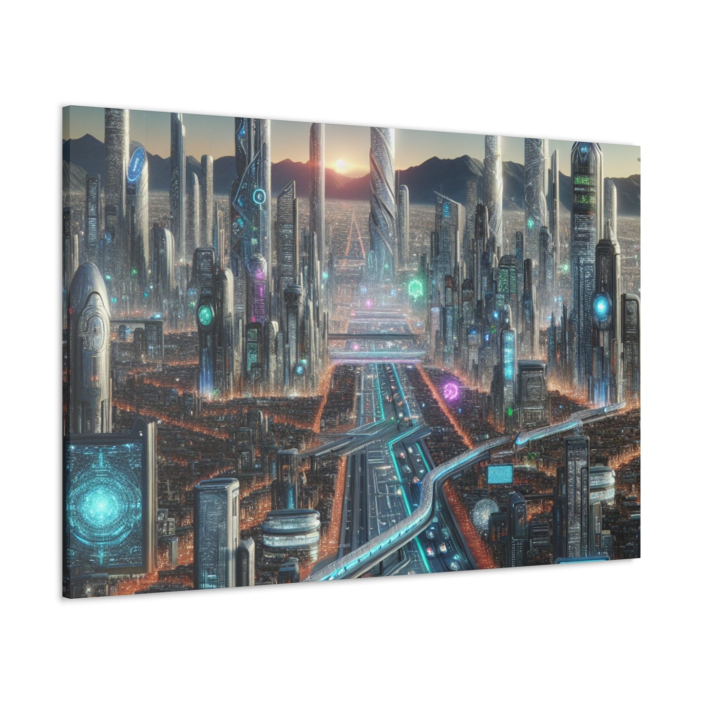 "Future City: Urban Technopolis" - Canvas - Authentic4Us