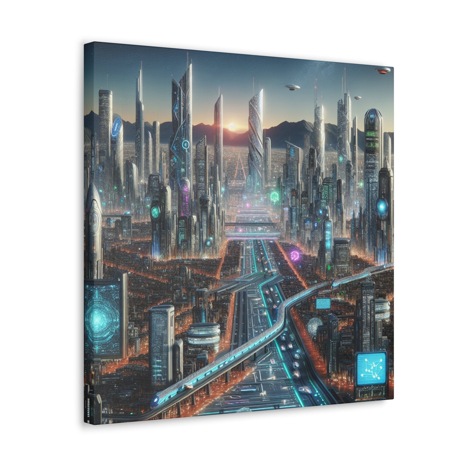 "Future City: Urban Technopolis" - Canvas - Authentic4Us