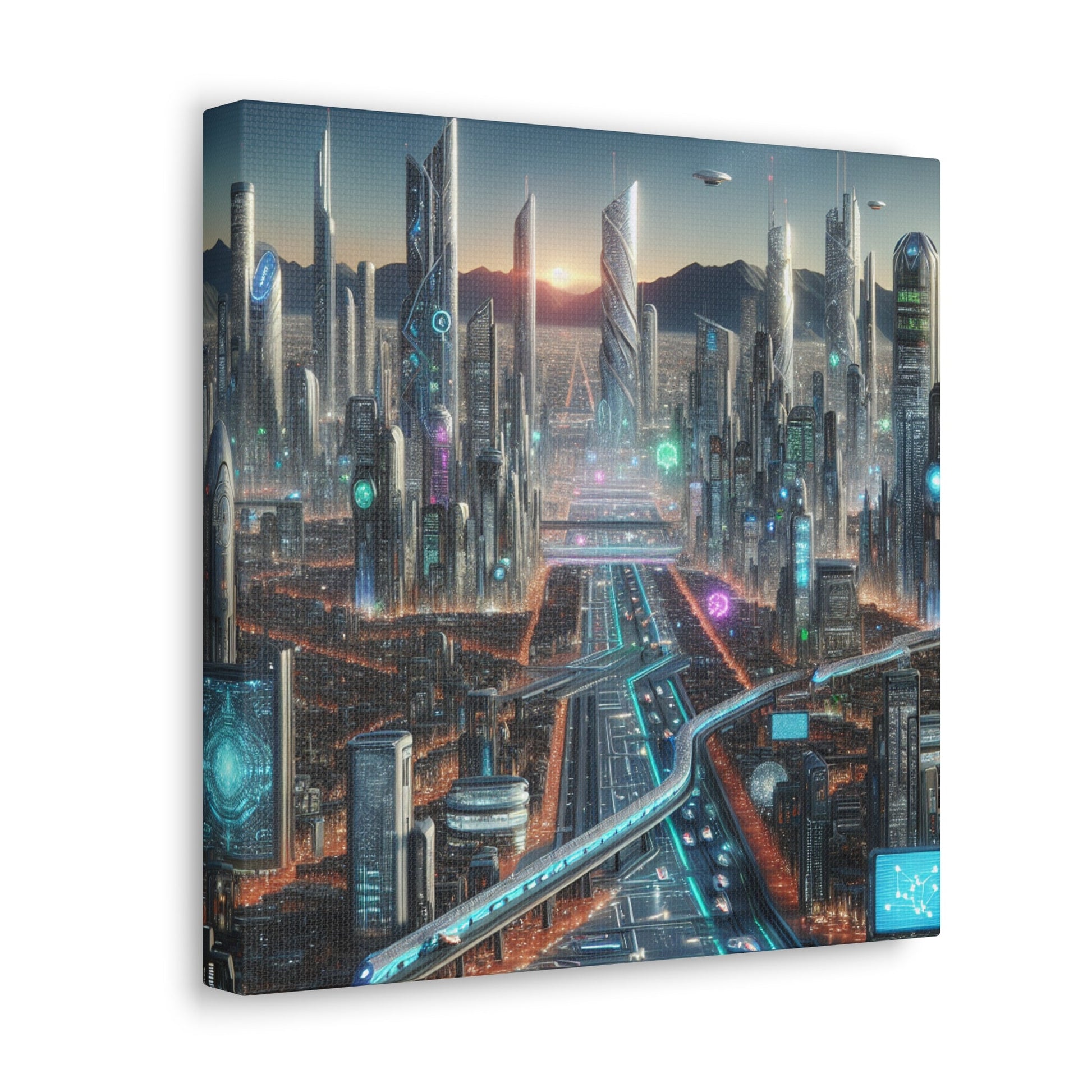 "Future City: Urban Technopolis" - Canvas - Authentic4Us