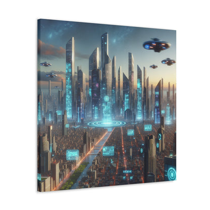 "Future Metropolis: Illuminated Skyline" - Canvas - Authentic4Us