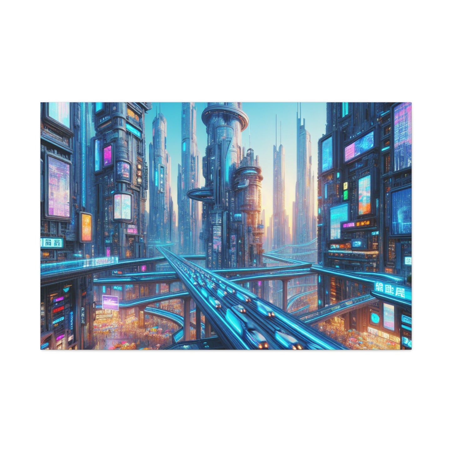 "Future Metropolis: Neon Dreams" - Canvas - Authentic4Us