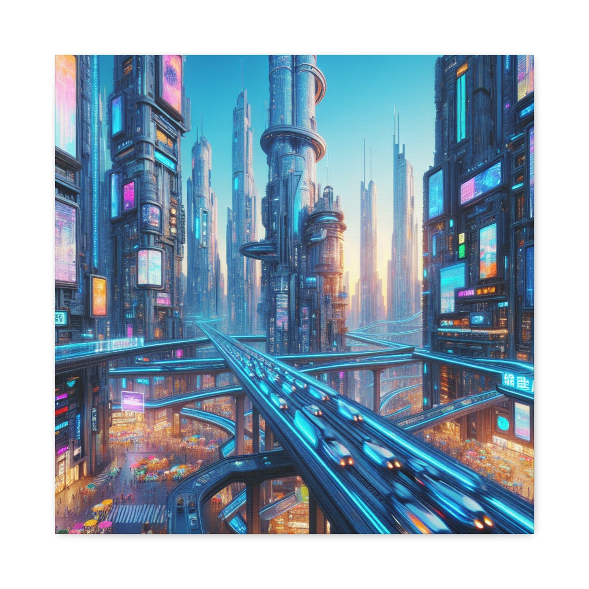 "Future Metropolis: Neon Dreams" - Canvas - Authentic4Us