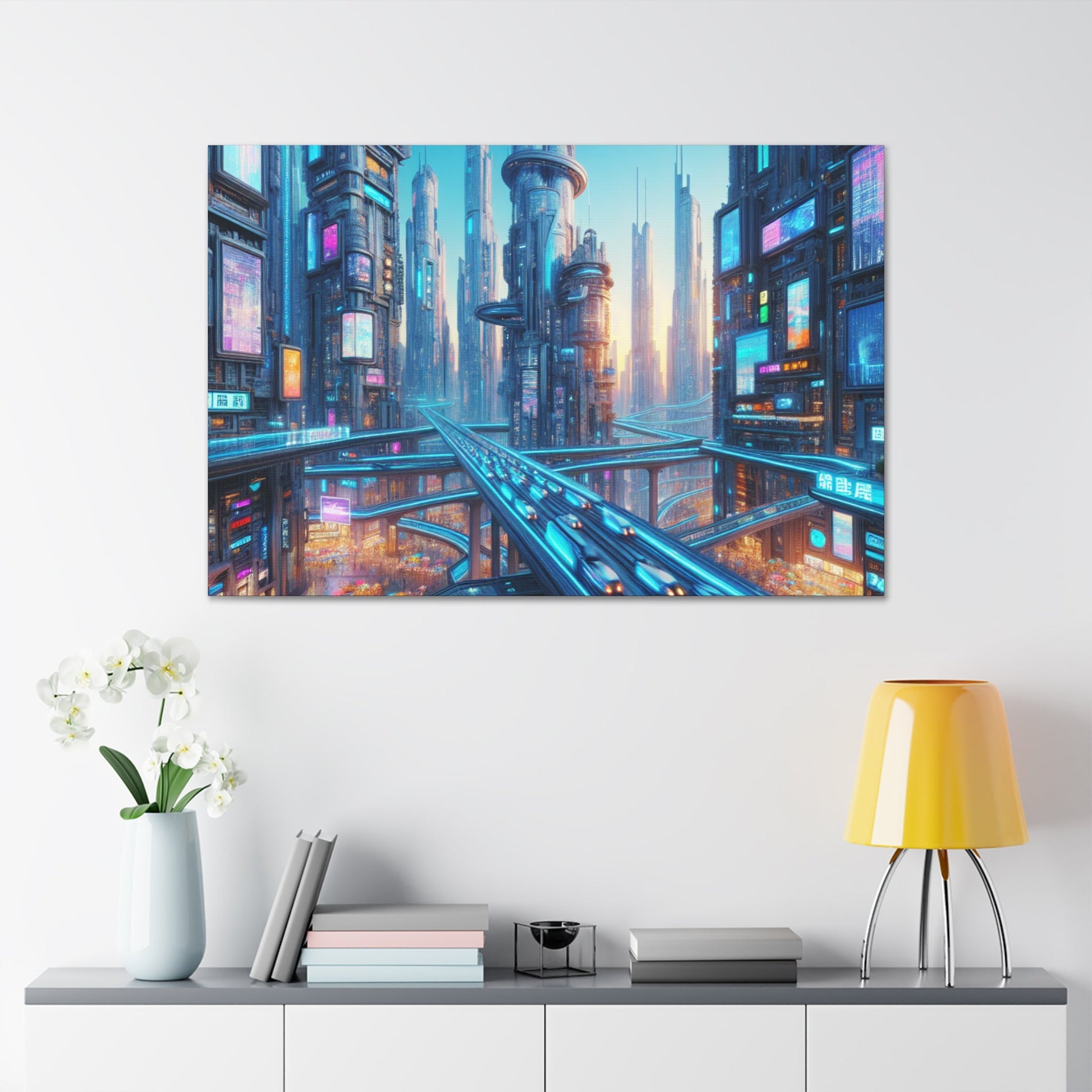 "Future Metropolis: Neon Dreams" - Canvas - Authentic4Us