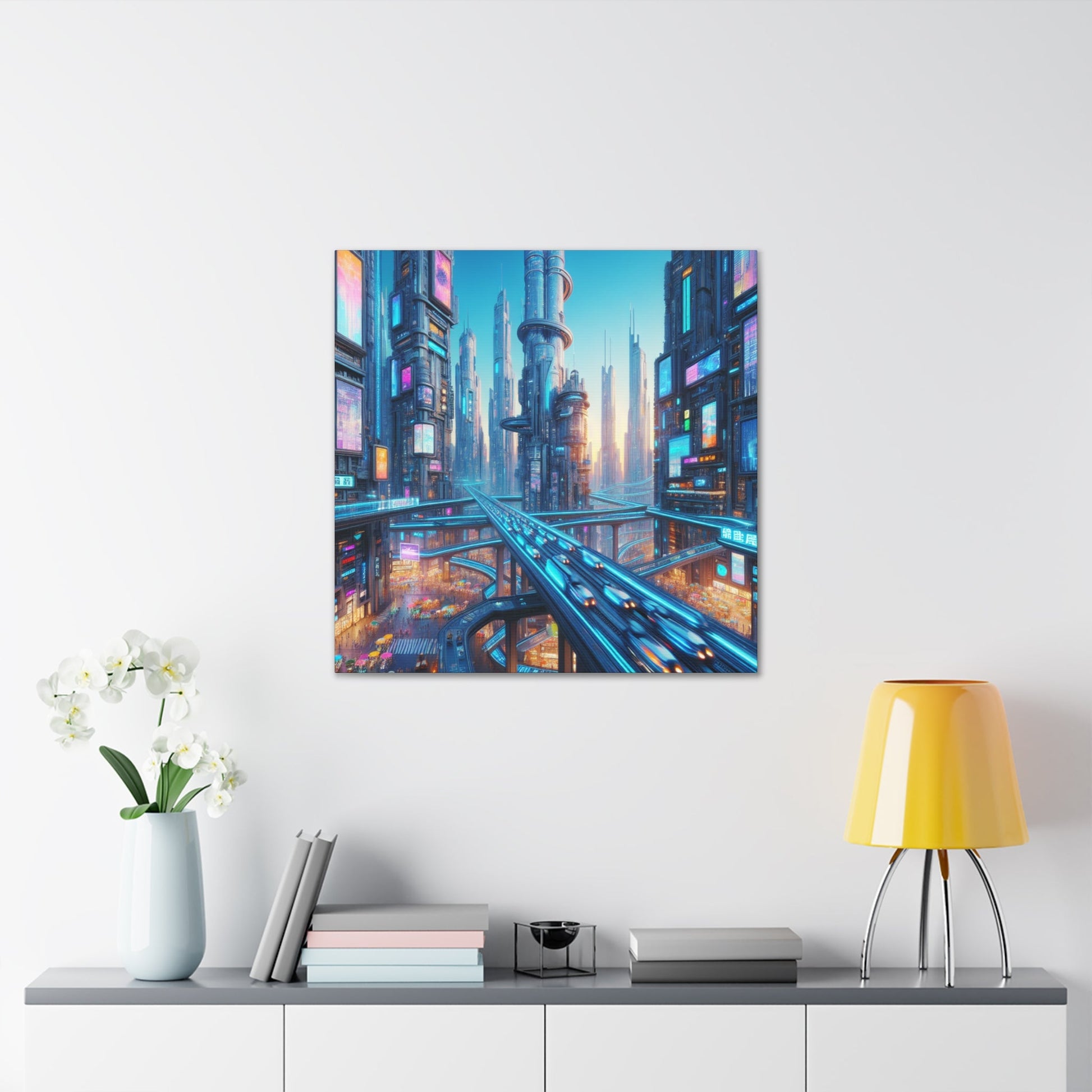 "Future Metropolis: Neon Dreams" - Canvas - Authentic4Us