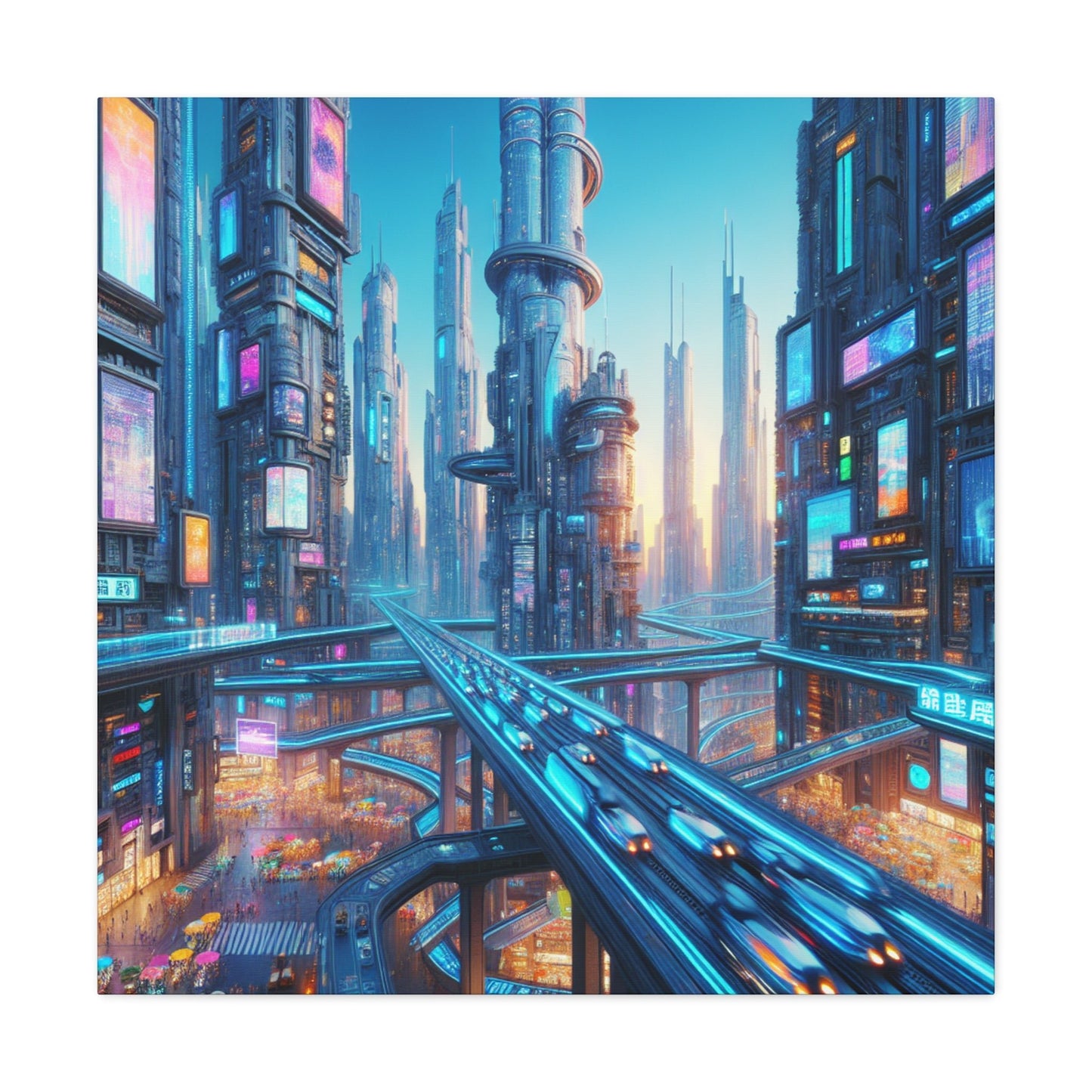 "Future Metropolis: Neon Dreams" - Canvas - Authentic4Us