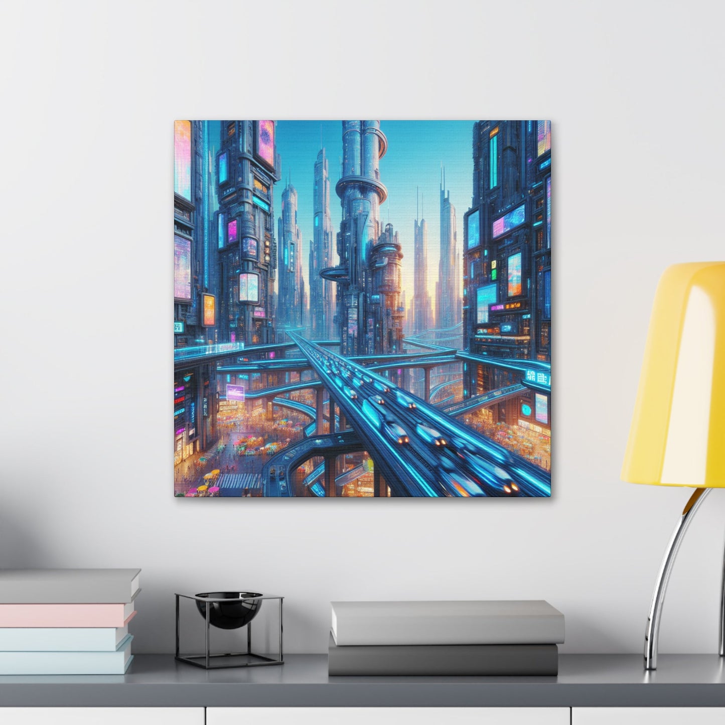 "Future Metropolis: Neon Dreams" - Canvas - Authentic4Us