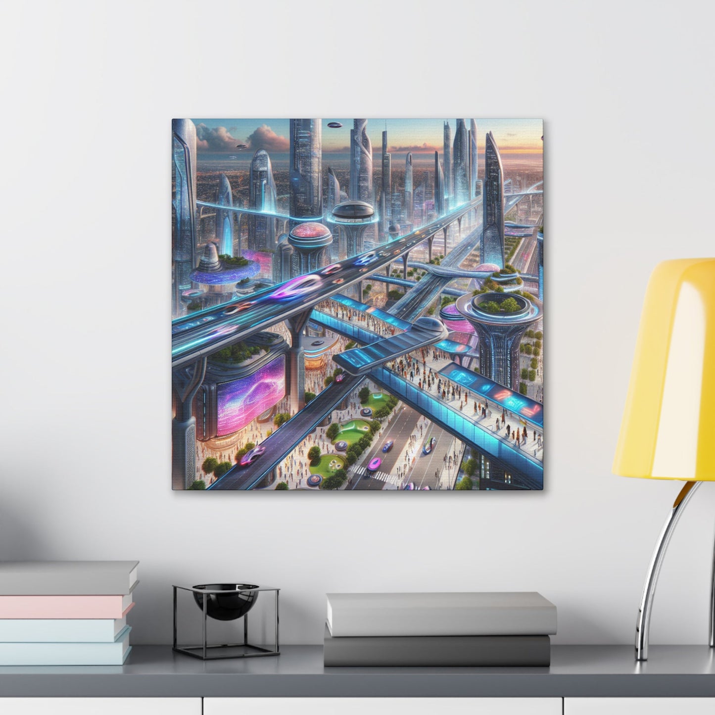 "Future Metropolis: Techno-Urban Marvel" - Canvas - Authentic4Us