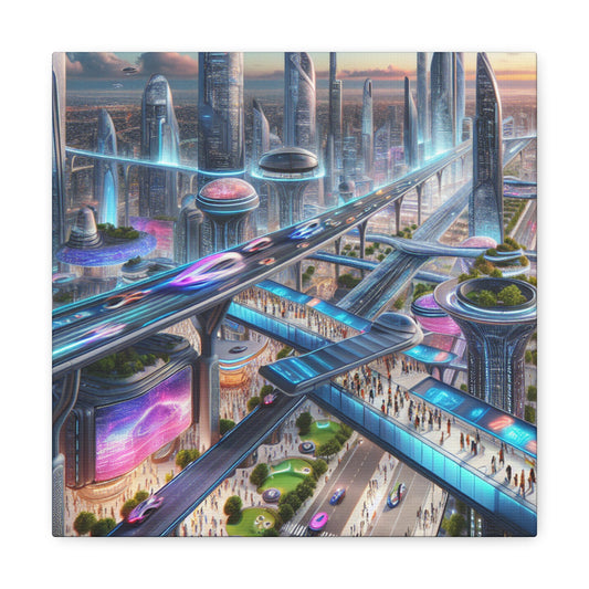 "Future Metropolis: Techno-Urban Marvel" - Canvas - Authentic4Us