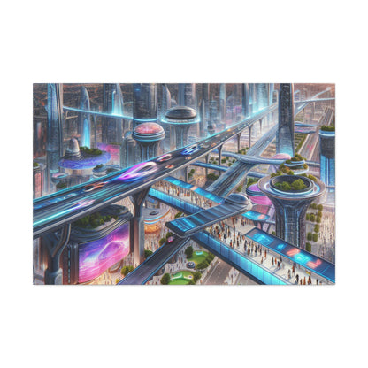 "Future Metropolis: Techno-Urban Marvel" - Canvas - Authentic4Us