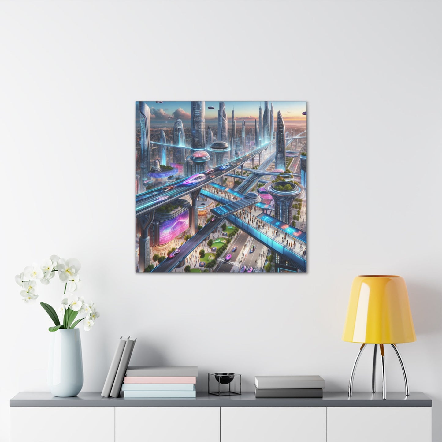 "Future Metropolis: Techno-Urban Marvel" - Canvas - Authentic4Us