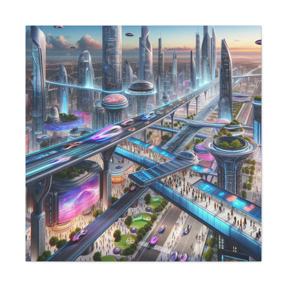 "Future Metropolis: Techno-Urban Marvel" - Canvas - Authentic4Us