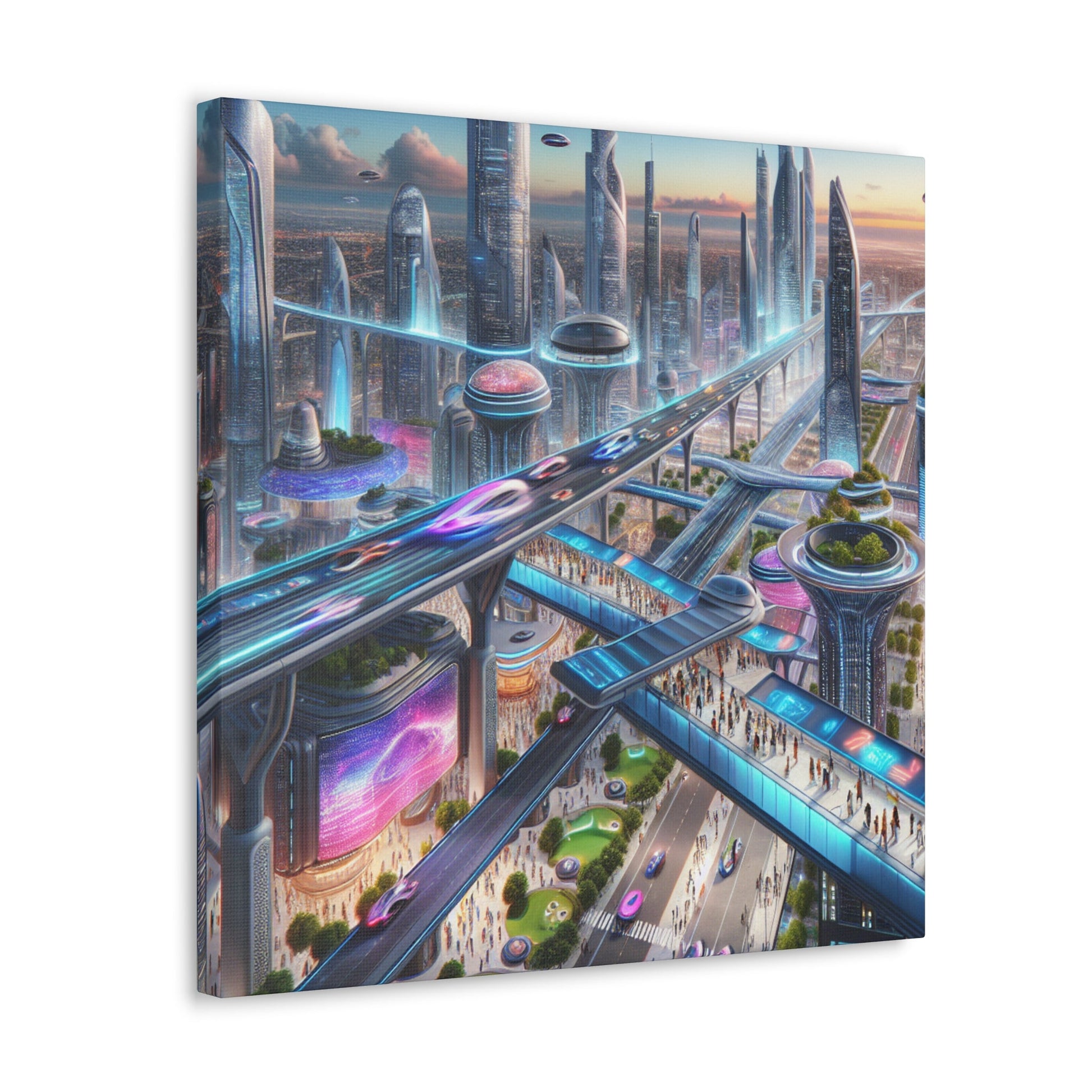 "Future Metropolis: Techno-Urban Marvel" - Canvas - Authentic4Us