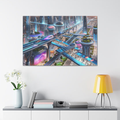 "Future Metropolis: Techno-Urban Marvel" - Canvas - Authentic4Us