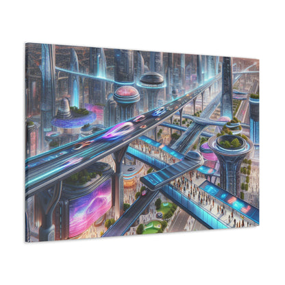 "Future Metropolis: Techno-Urban Marvel" - Canvas - Authentic4Us