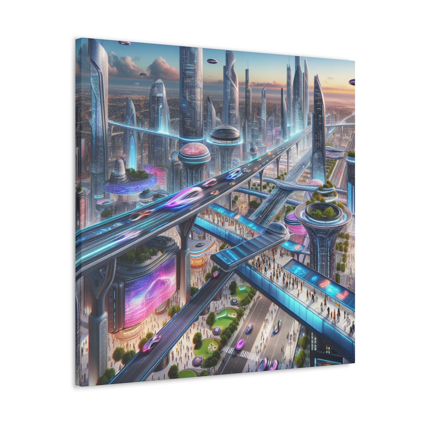 "Future Metropolis: Techno-Urban Marvel" - Canvas - Authentic4Us