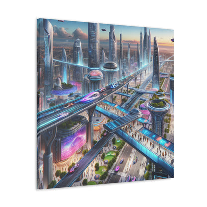 "Future Metropolis: Techno-Urban Marvel" - Canvas - Authentic4Us