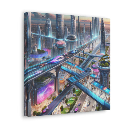 "Future Metropolis: Techno-Urban Marvel" - Canvas - Authentic4Us