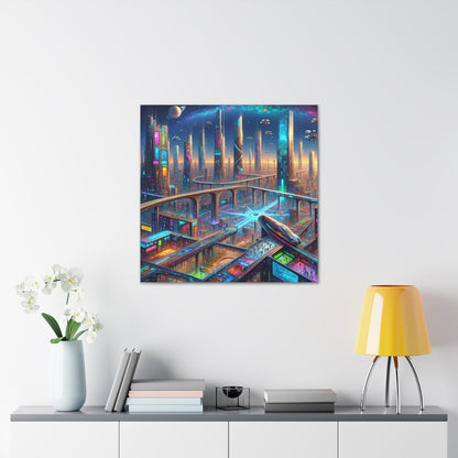 "Future Spires: Vibrant Cityscape" - Canvas - Authentic4Us