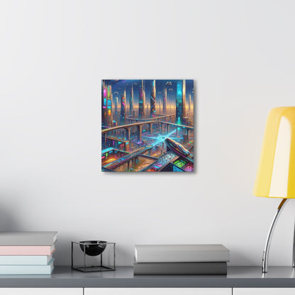 "Future Spires: Vibrant Cityscape" - Canvas - Authentic4Us