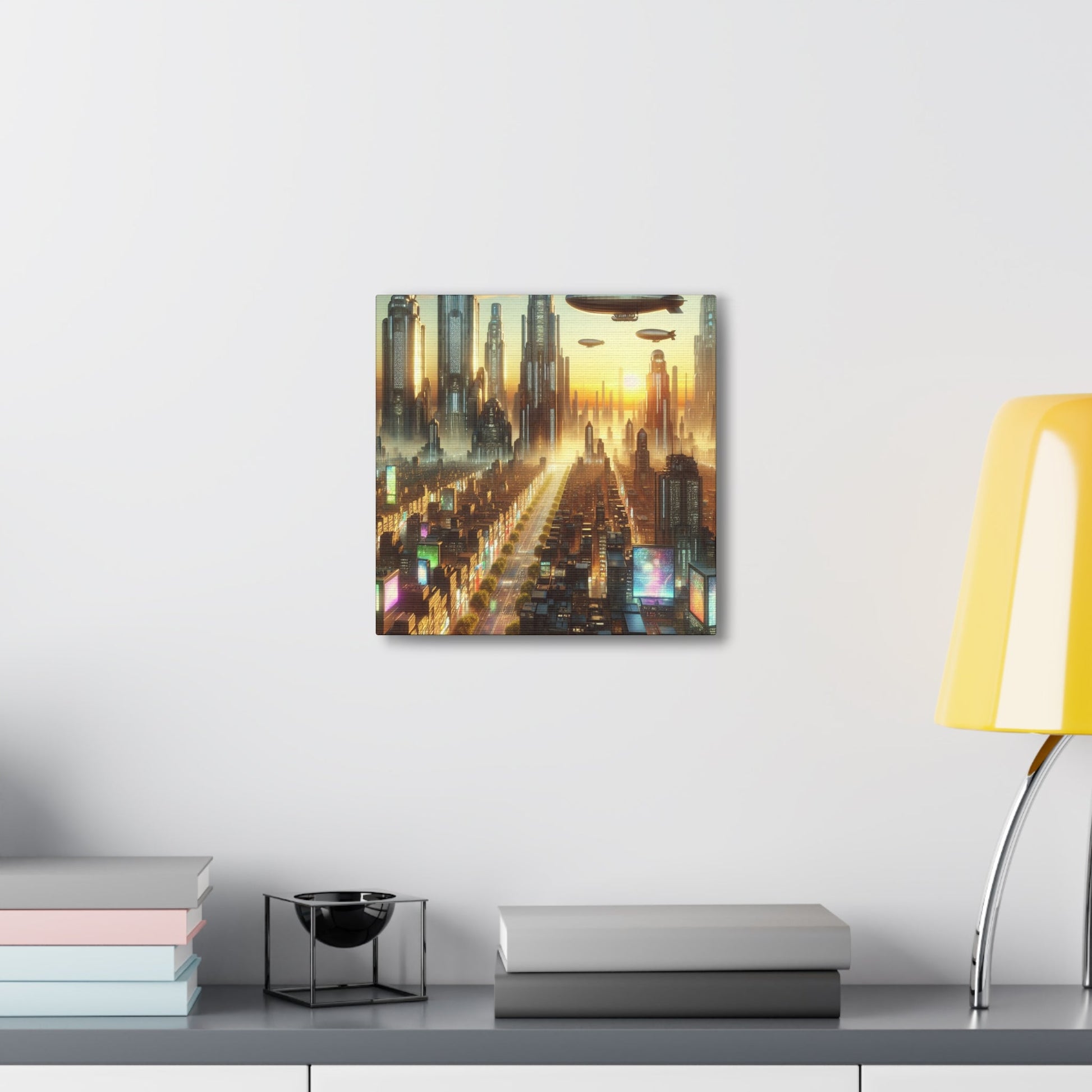 "Futuristic City at Sunrise" - Canvas - Authentic4Us