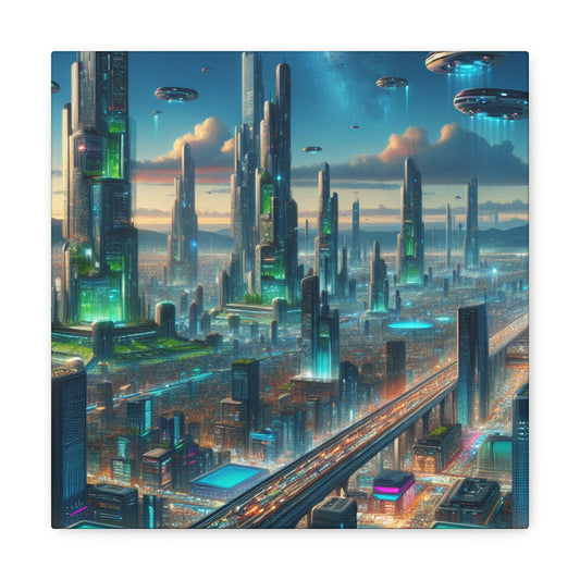 "Futuristic City Bliss" - Canvas - Authentic4Us