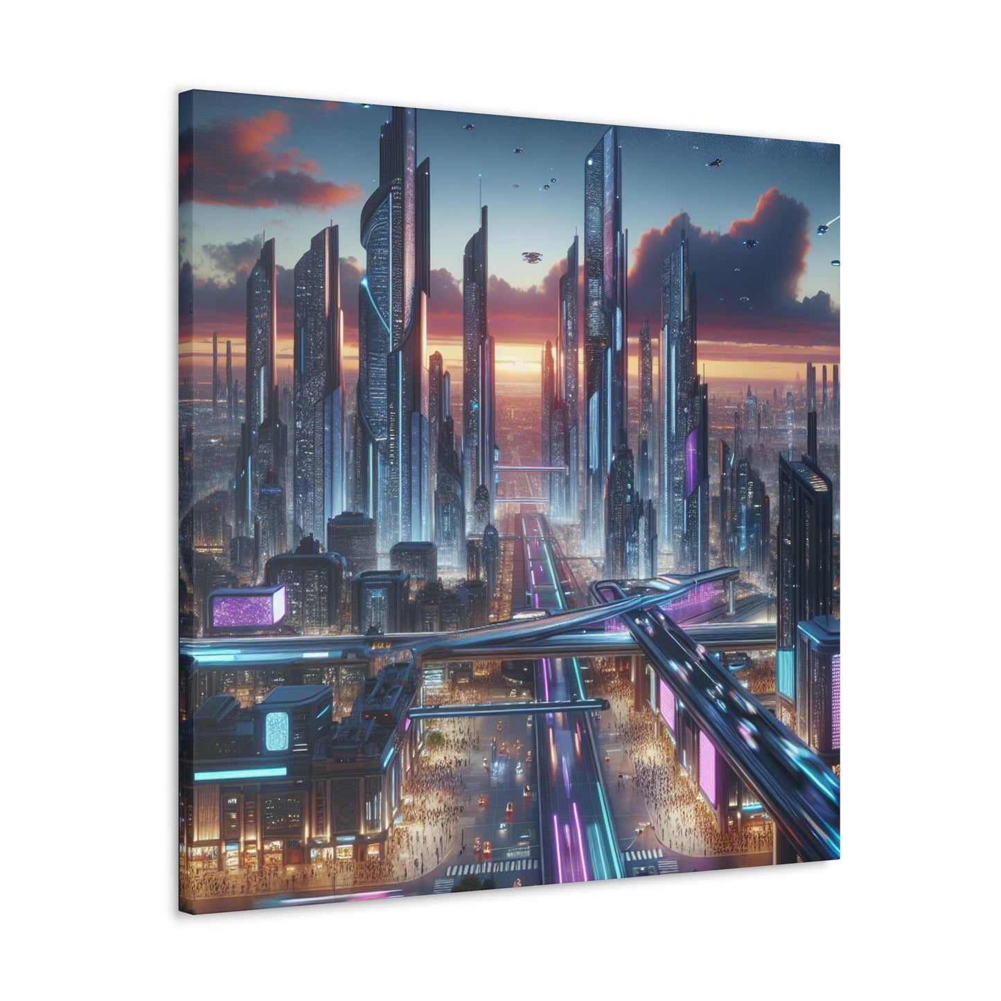 "Futuristic City Evolution" - Canvas - Authentic4Us