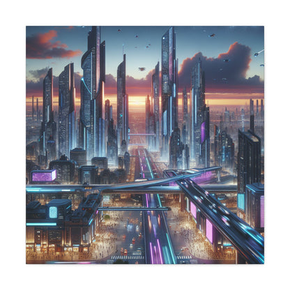 "Futuristic City Evolution" - Canvas - Authentic4Us