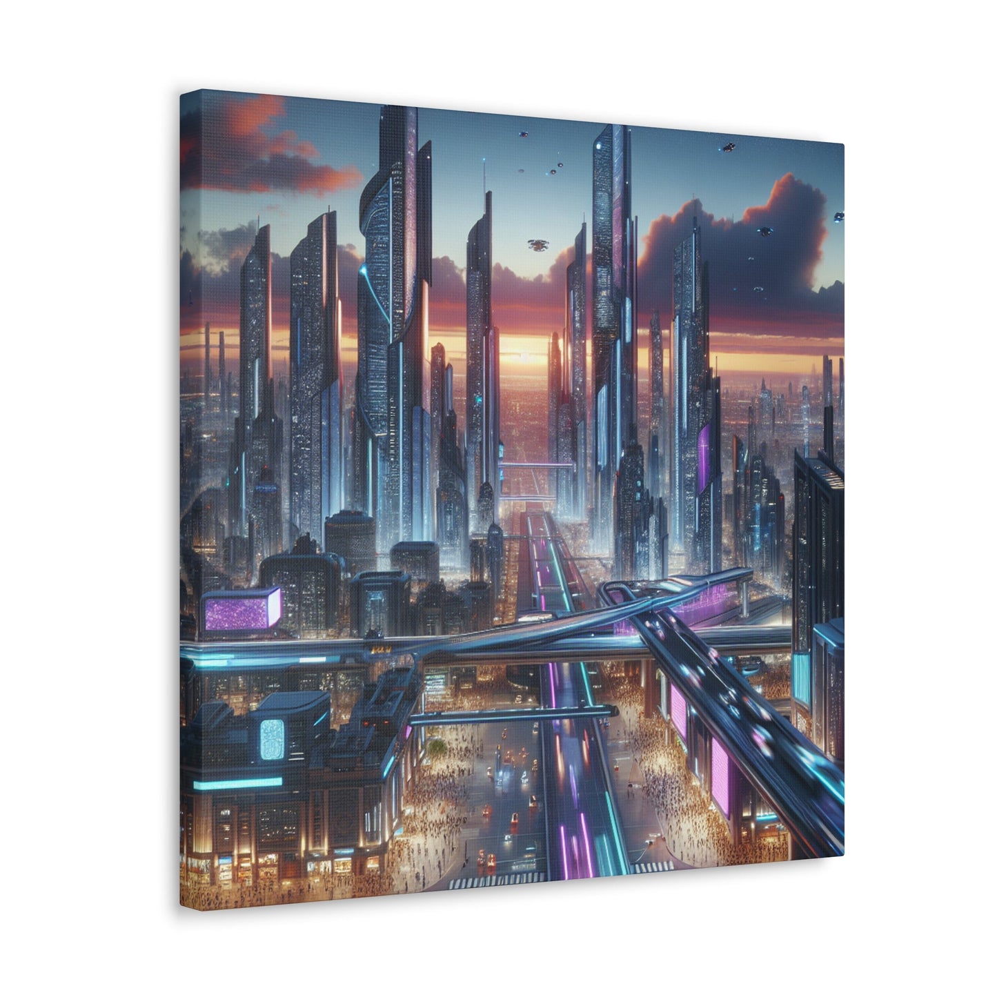 "Futuristic City Evolution" - Canvas - Authentic4Us