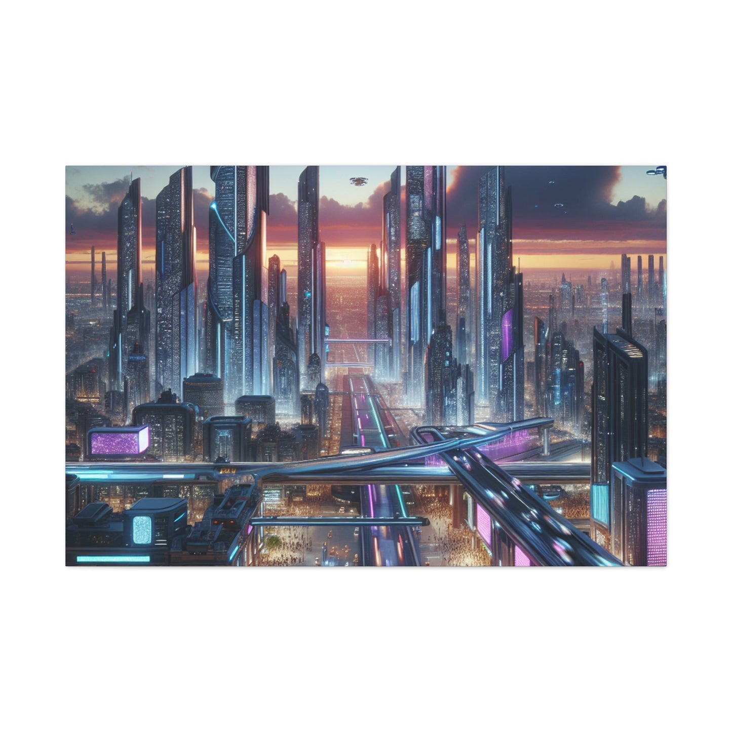 "Futuristic City Evolution" - Canvas - Authentic4Us