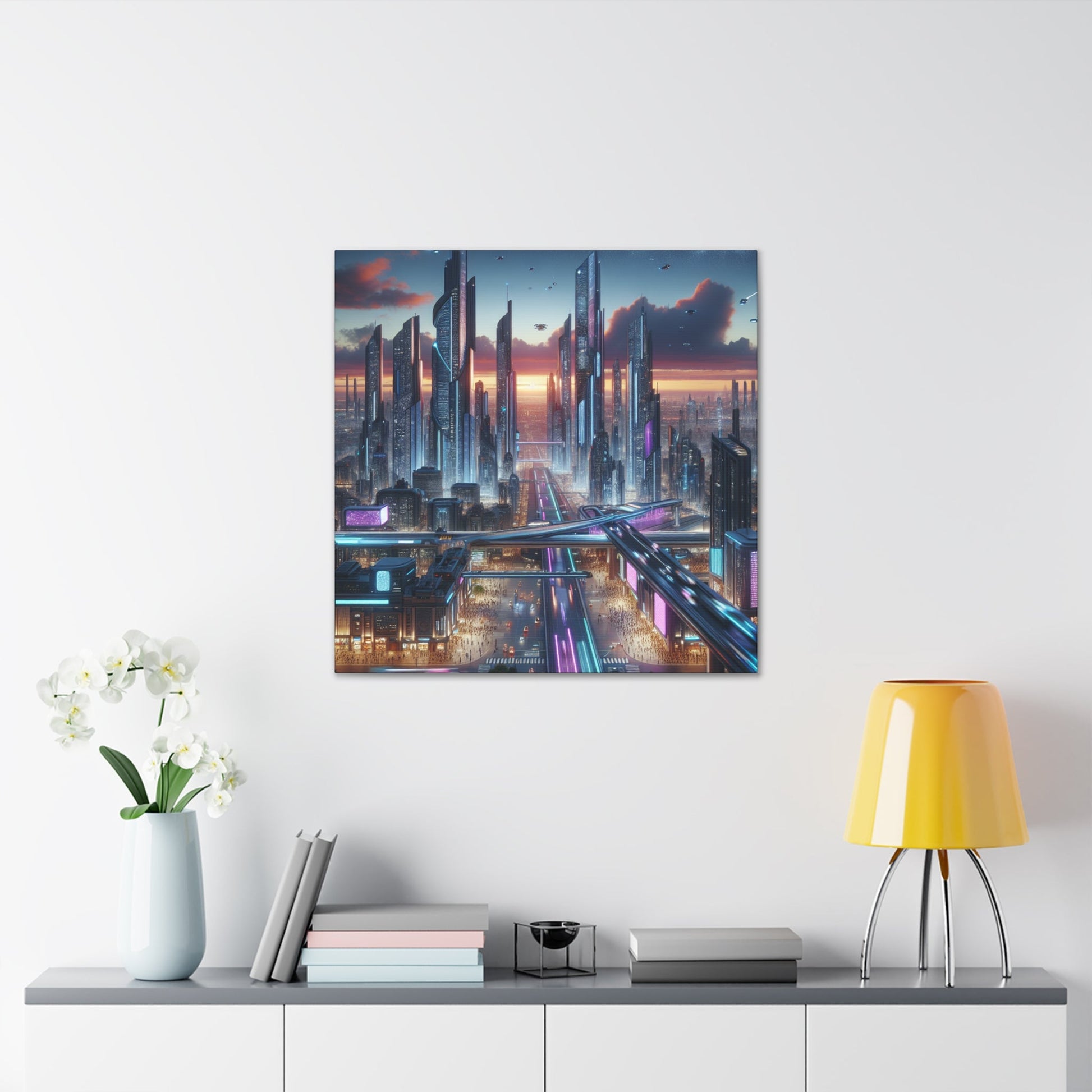 "Futuristic City Evolution" - Canvas - Authentic4Us