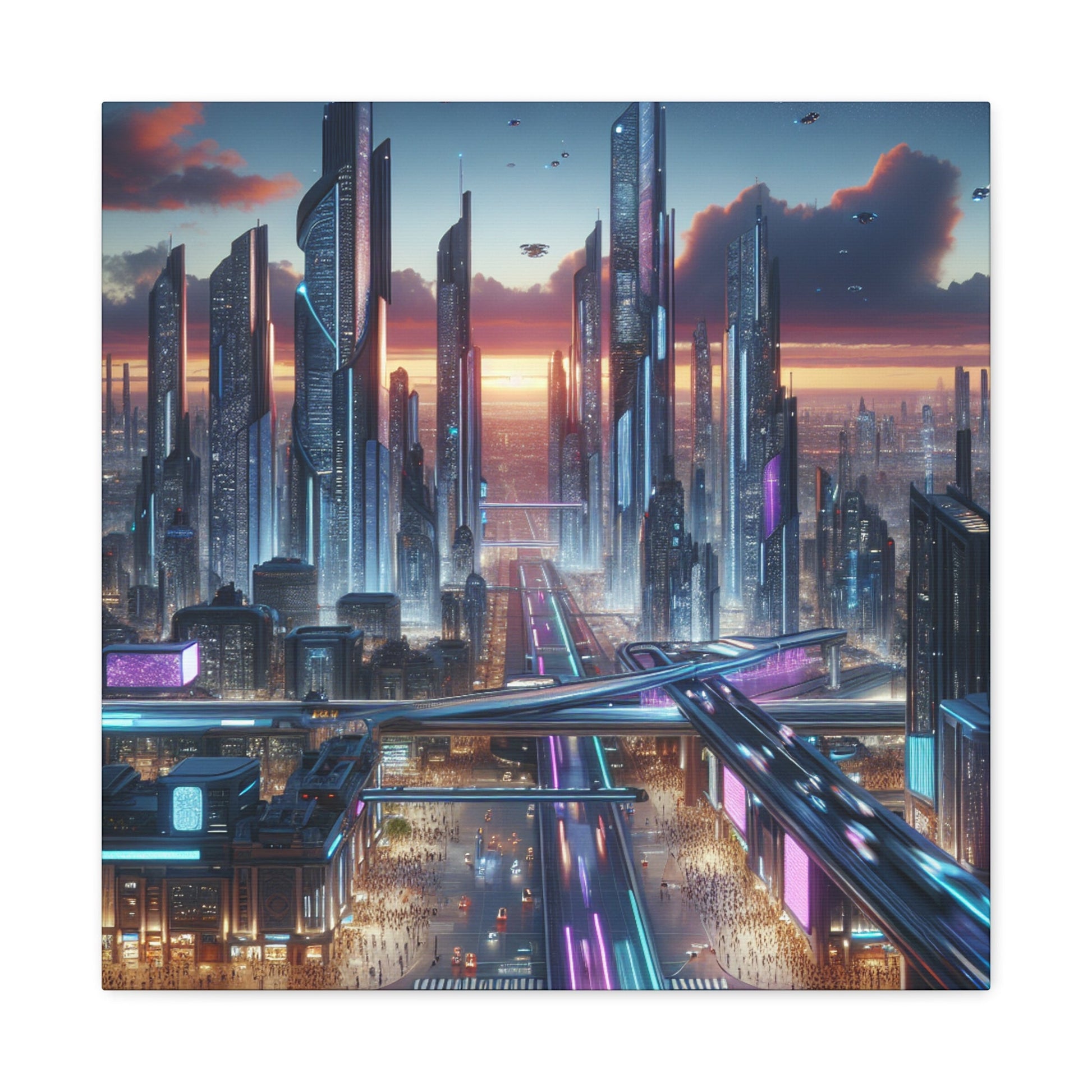 "Futuristic City Evolution" - Canvas - Authentic4Us