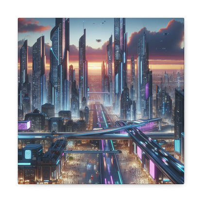 "Futuristic City Evolution" - Canvas - Authentic4Us