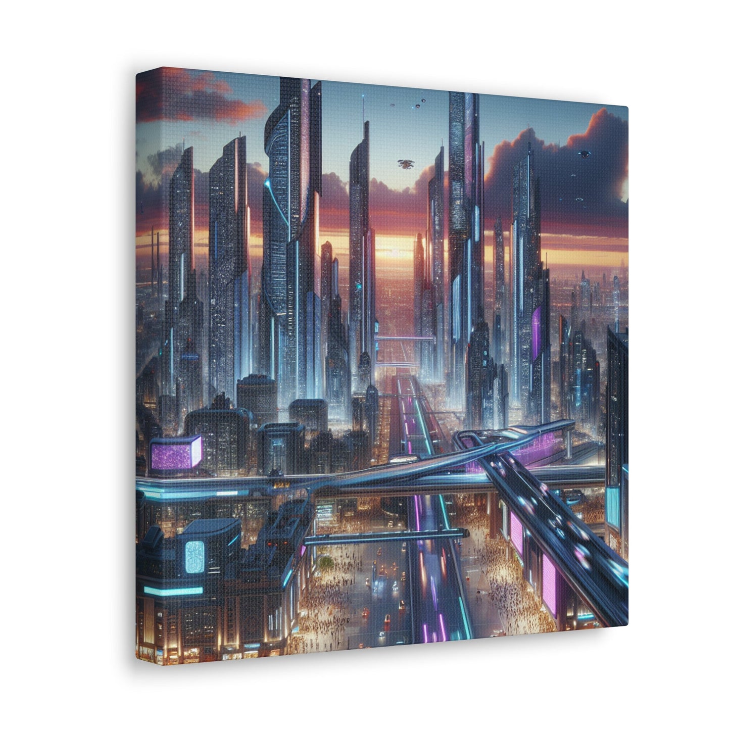 "Futuristic City Evolution" - Canvas - Authentic4Us