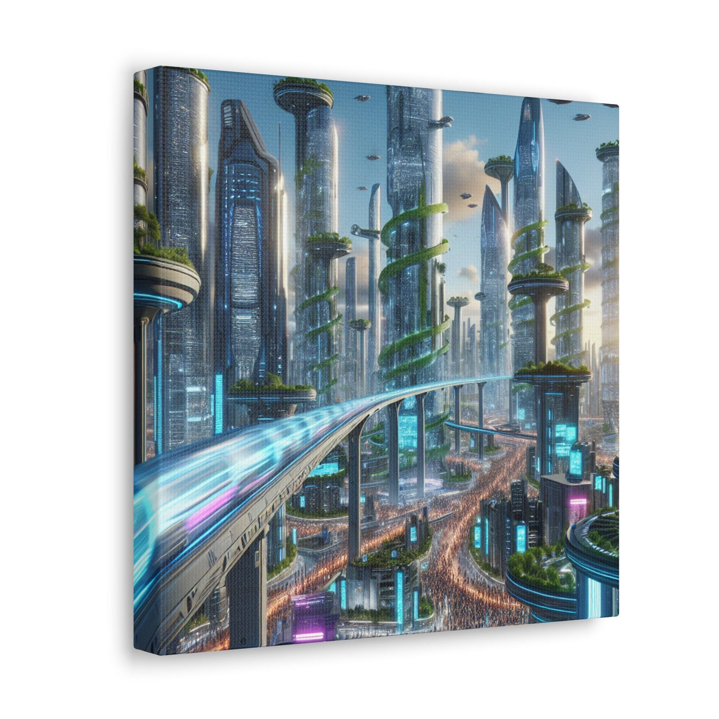 "Futuristic City Utopia" - Canvas - Authentic4Us