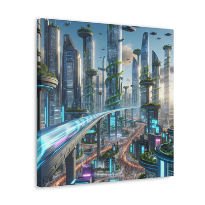 "Futuristic City Utopia" - Canvas - Authentic4Us