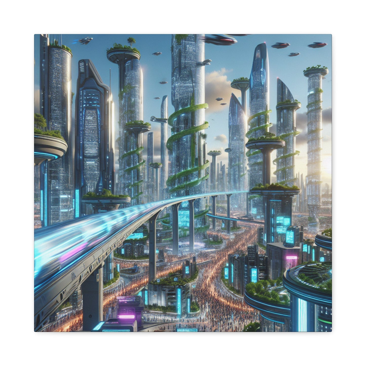 "Futuristic City Utopia" - Canvas - Authentic4Us